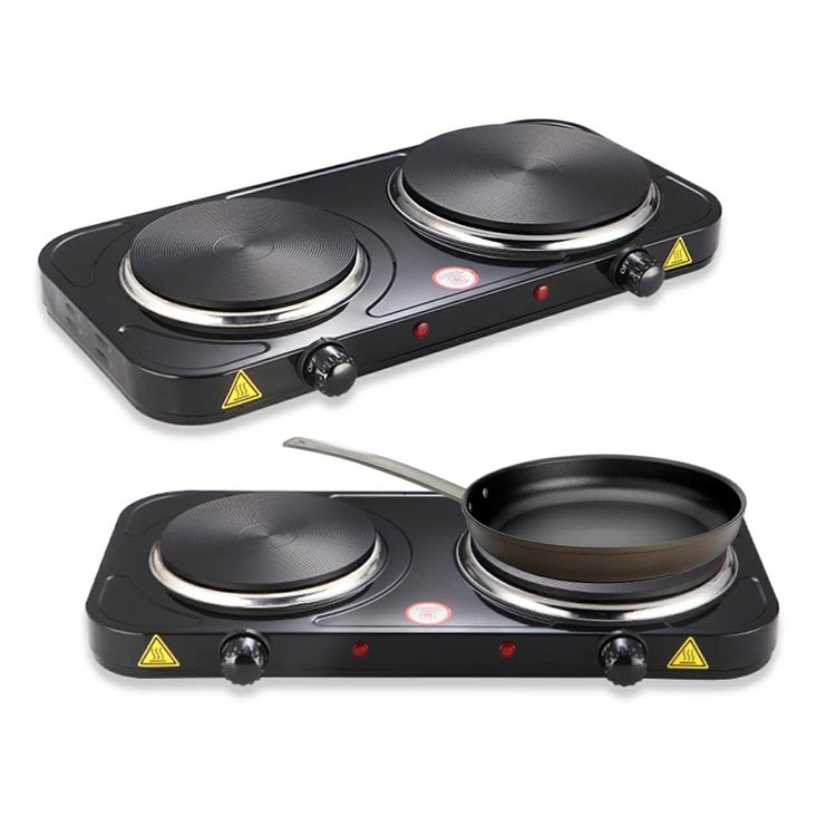 Electric Hot Plate Double - 2000W (Black)