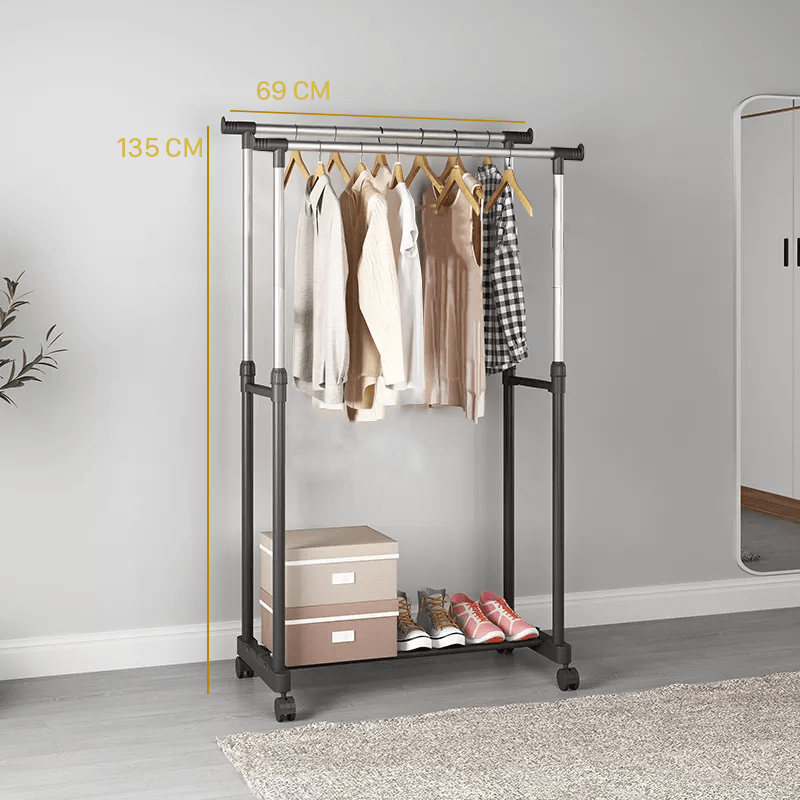 Double pole clothes hanger sale